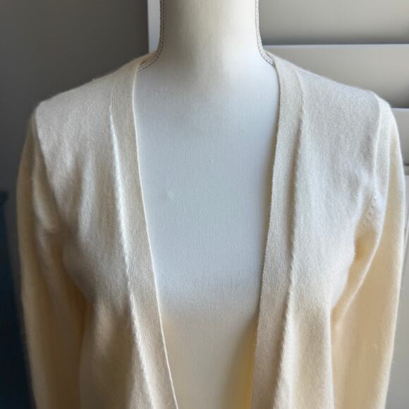 Vintage GAP Sweater Womens M Pale Yellow Open Cardigan Cotton Angora Blend Y2K - Picture 7 of 12